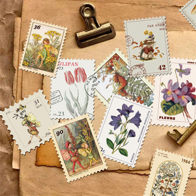 10/20/50 PCS All Different Vintage Postage Stamps Desc Stickers For Scrapbooking And  Journaling