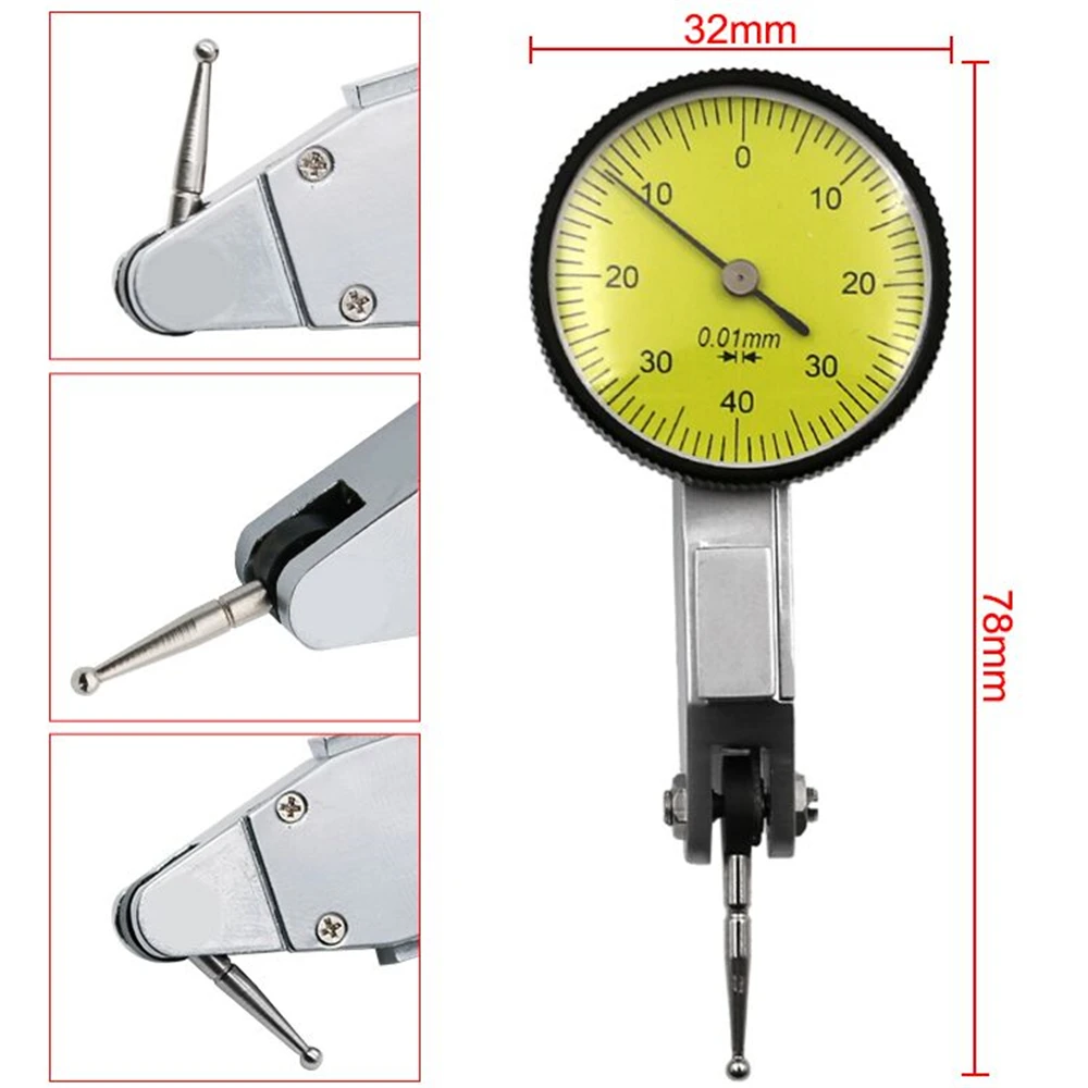 Escala de calibre de nivel de 0-0,8mm, indicador de prueba de dial de precisión, indicador de dial digital, soporte de Base magnética Flexible Universal