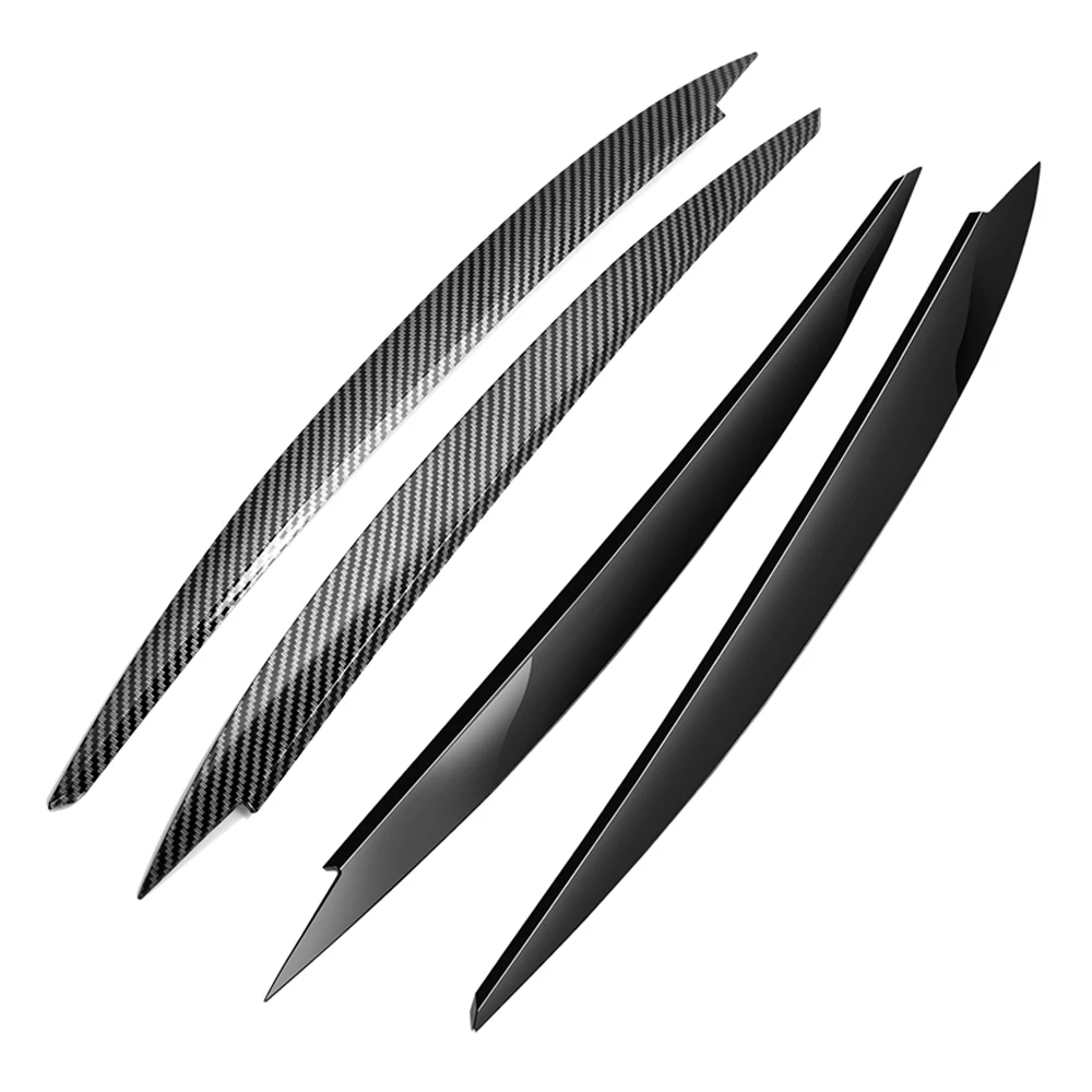 2Pcs For VW Golf 7 Vii Gti GTd R MK7 2013-2017 Headlight Eyebrow Eyelid Cover Trim ABS Carbon Fiber Striking