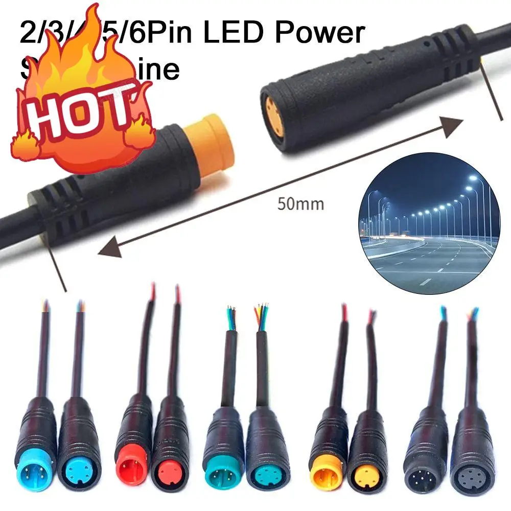 Black 2/3/4/5/6Pin Cable For Ebike Bafang Optional Cable Waterproof Connector Display Pin Base Connector Wire Cable Accessories