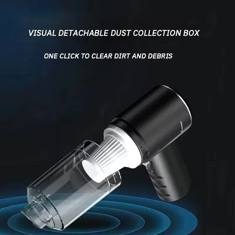 เครื่องดูดฝุ่นแบบรวม USB ชาร์จรถยนต์เครื่องดูดฝุ่นในครัวเรือนรถยนต์ขนาดเล็กพร้อมการทําความสะอาดที่มีประสิทธิภาพกําลังสูงอัตโนมัติเต็มรูปแบบ