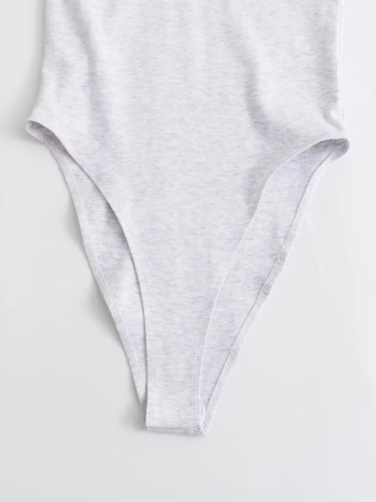 KAOPU ZA-mono de manga larga para mujer, medias informales con cuello redondo, top ajustado