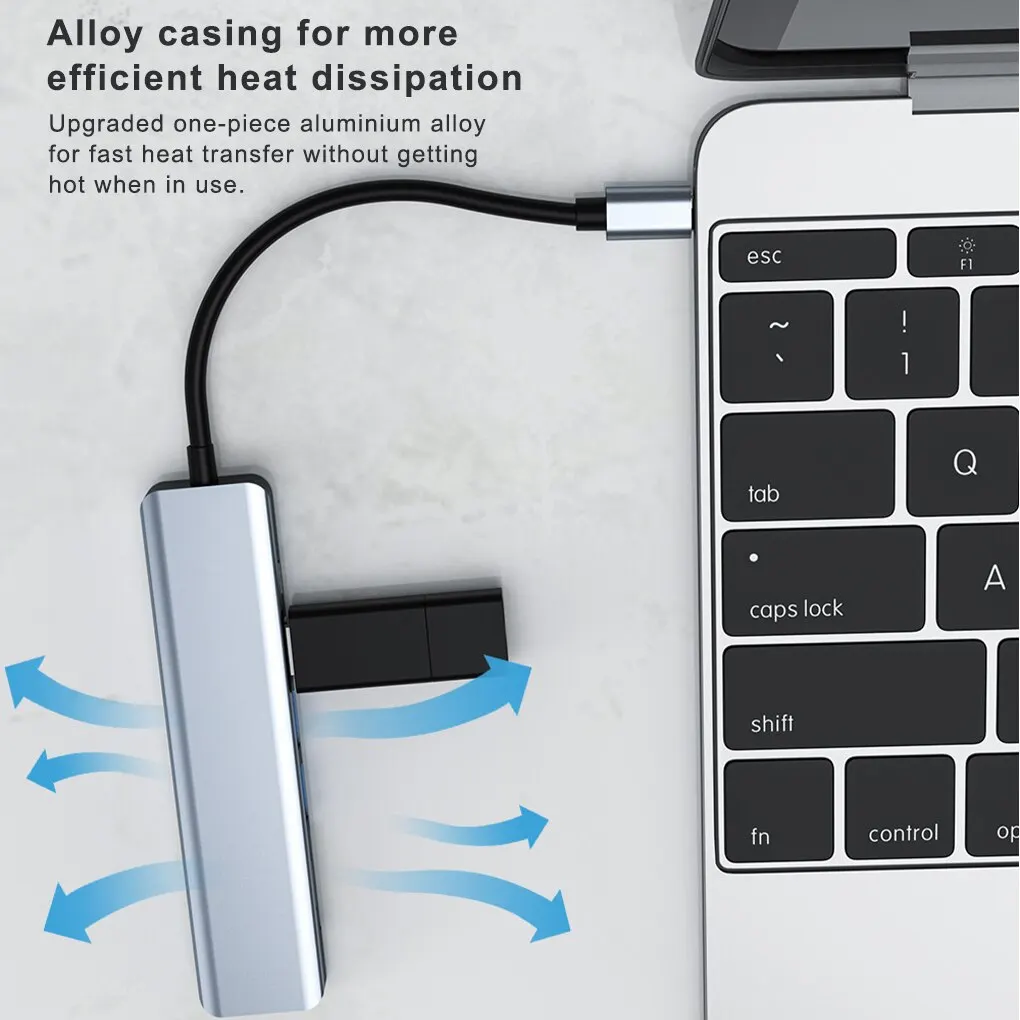 7 In 1 Type C Usb Hub Seven In One Type C 4k 30hz Usb Splitter Supports All Type C Channel Computers To Usb Compatible With Hdmi