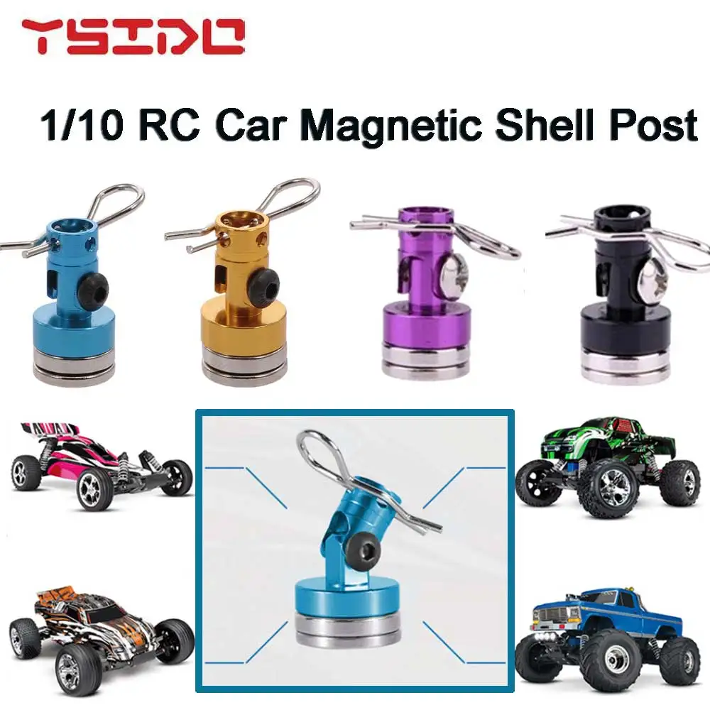 Poste de carrosserie magnétique en métal pour voiture RC, colonne de montage de coque de voiture avec Clips pour 1/10 Axial SCX10 Traxxas TRX4 D90 HSP Redcat, 4 pièces