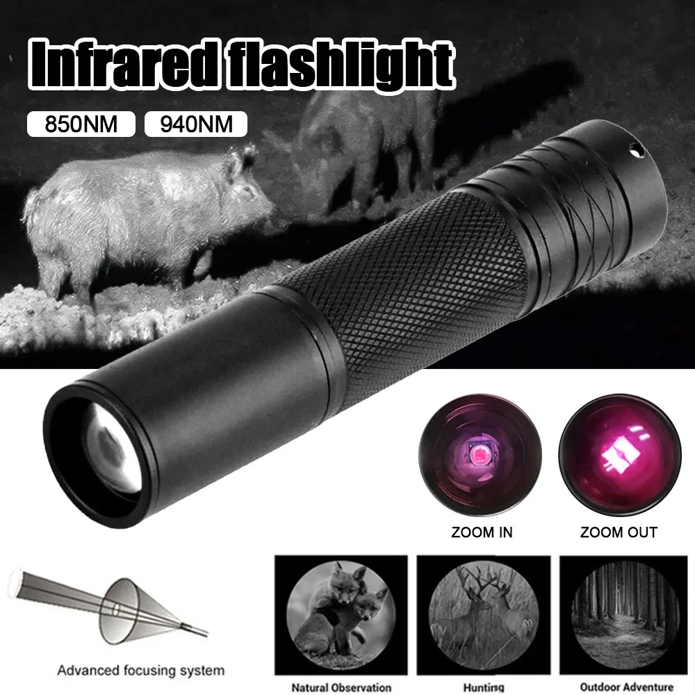 940nm/850nm Infrarot licht ir Taschenlampe Jagd Infrarot beleuchtung zoombare Taschenlampe Infrarot waffe Licht Nachtsicht geräte