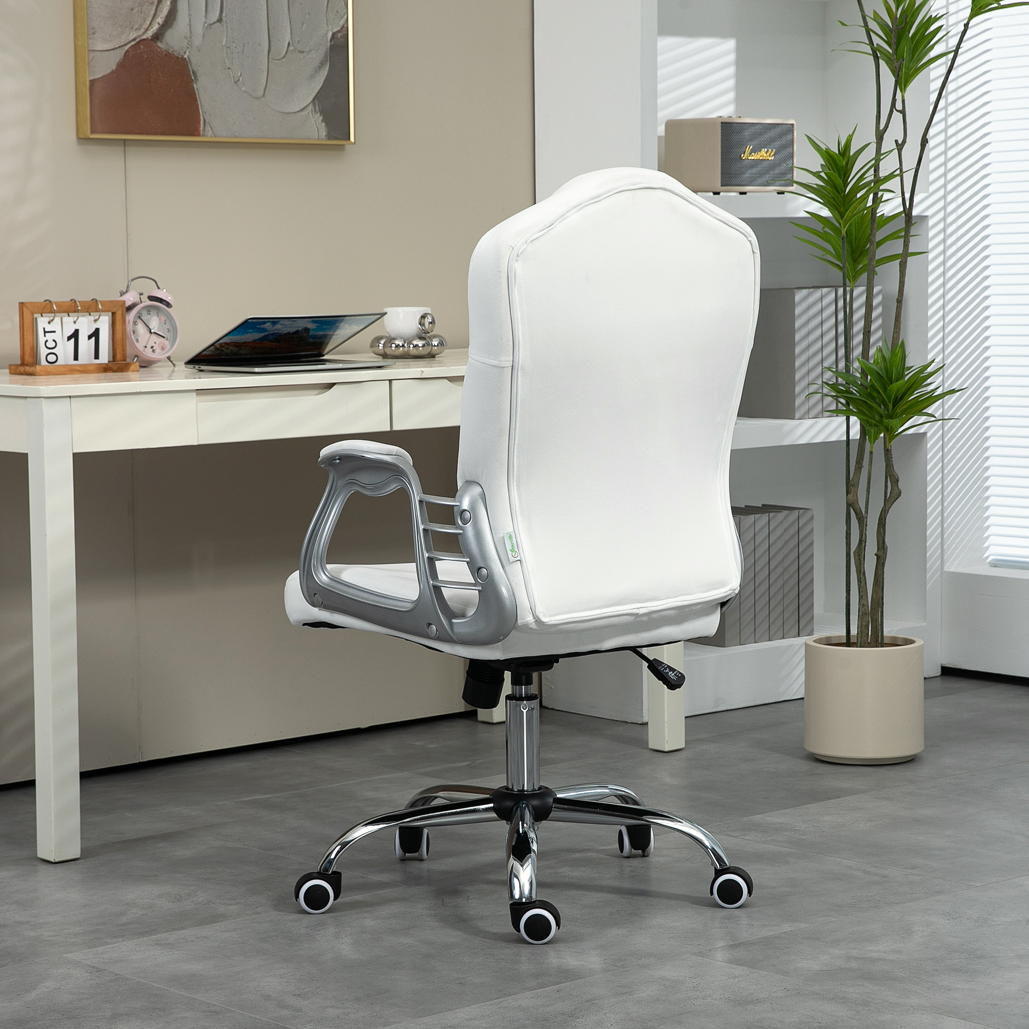 Vinsetto Home Office Chair with Adjustable Height Tilt Function White