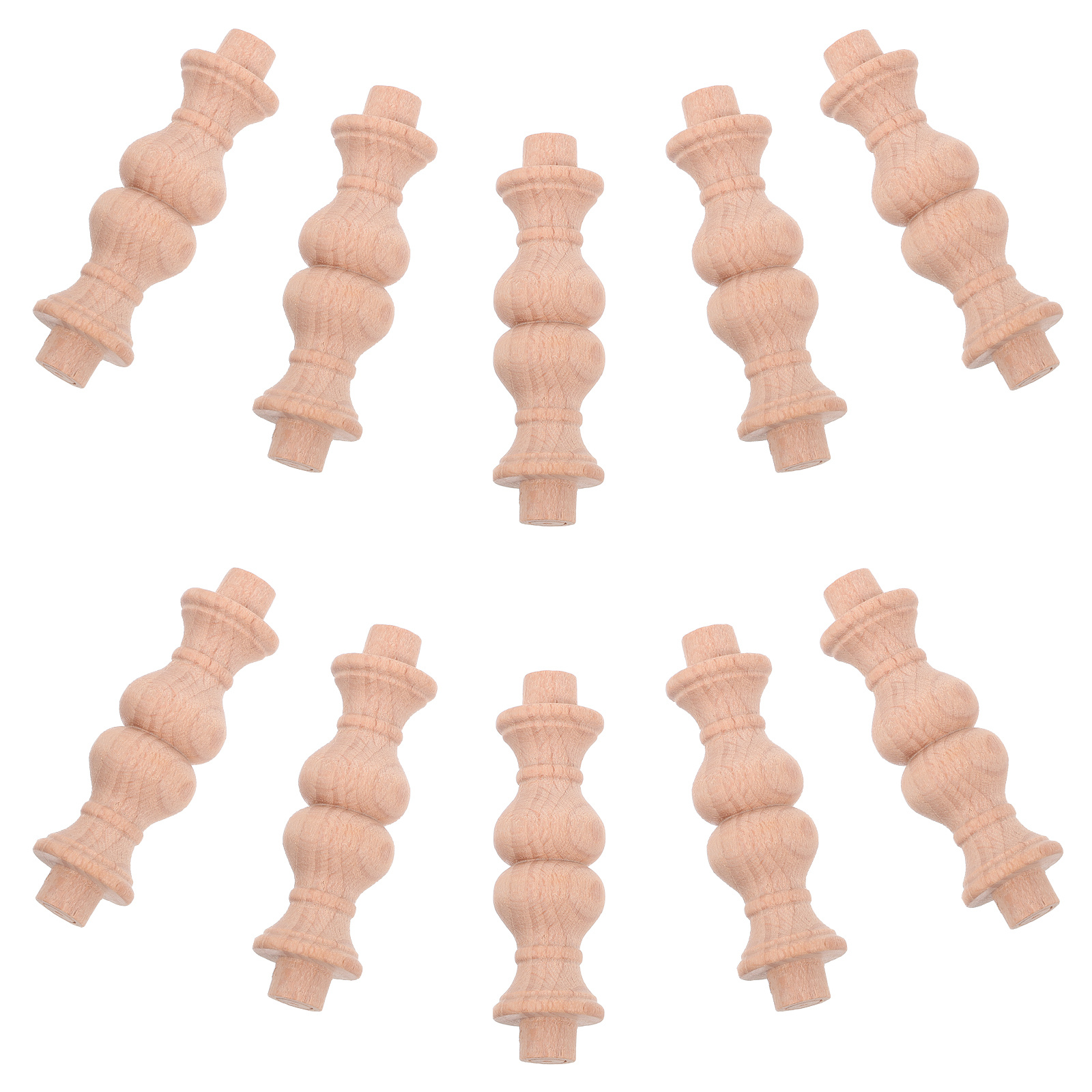 Coluna de cabaça de madeira sólida 63mm, eixo de madeira para decoração de casa, escada, balaústre, móveis, decoração artesanal, partição de jardim com 10 peças