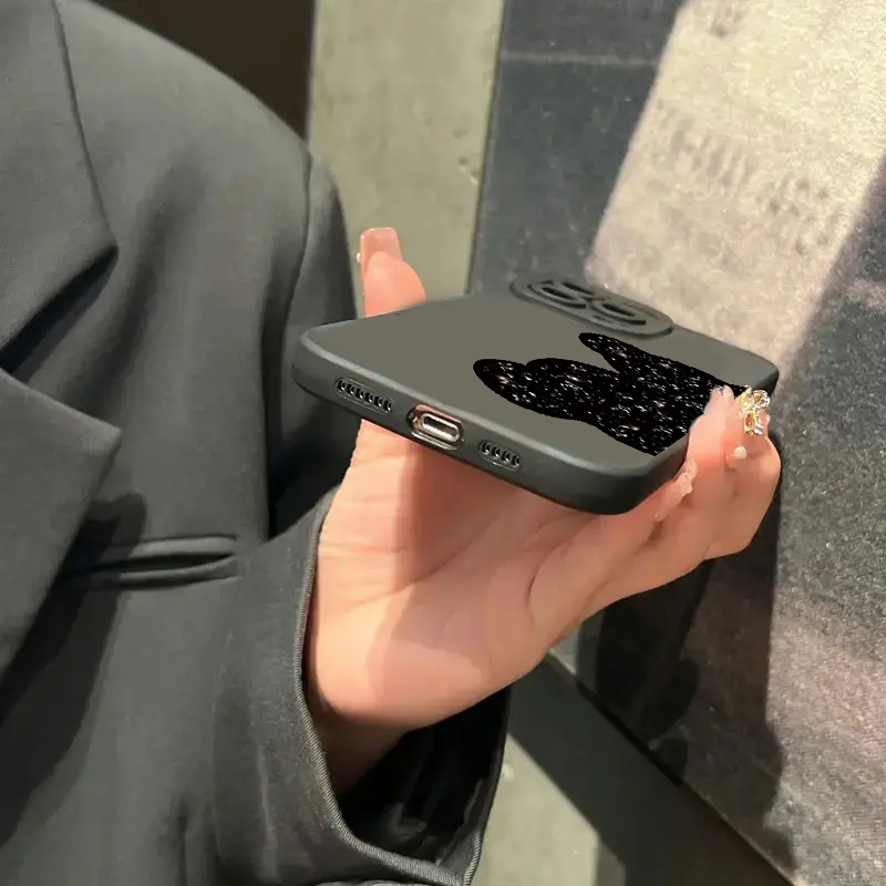 Чехол для телефона с цветочной росписью медведя для iPhone 16 15 14 Pro Max 13 12 11 XS X XR 7 8 Plus SE 2022 SE3, противоударный мягкий силиконовый чехол