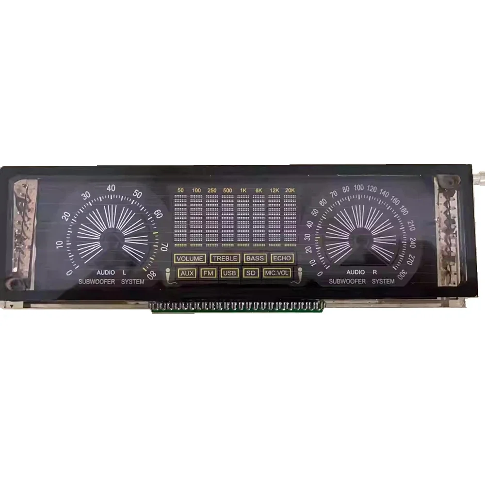 VFD Fluorescent Screen,Voice Controlled， Adjustable Sensitivity, Power Amplifier Speaker, Car Display Spectrum, DIY Decoration