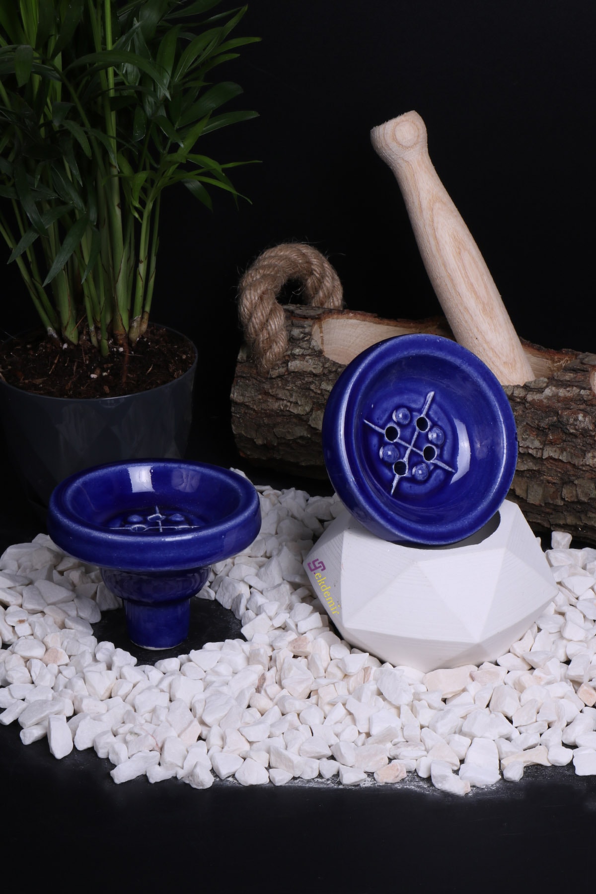 Yt Biru Laut Pria Porselen Hookah Lülesi Hookah Kualitas Bahan Arang Aroma Botol Mangkuk Kafe Shisha