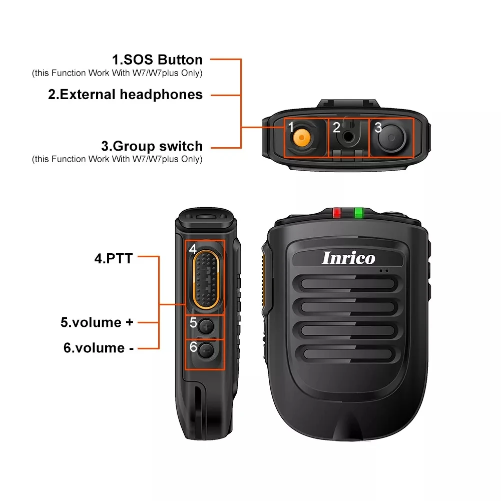 Беспроводной микрофон Inrico B01 для F22 4G-W2PLUS T320 3G/4G радио REALPTT ZELLO с поддержкой беспроводного ручного микрофона