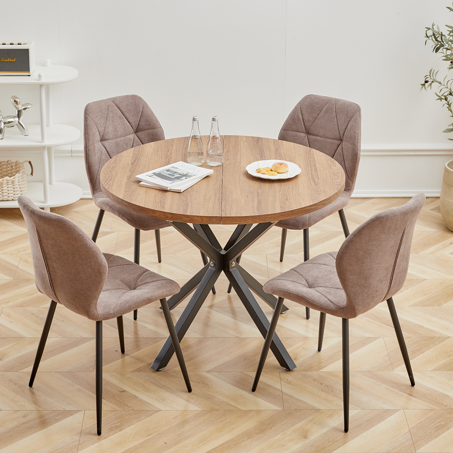 Nordic okrągły stół stół z litego drewna zaokrąglony stół balkon salon Esstische dom umeblowanie 100CM
