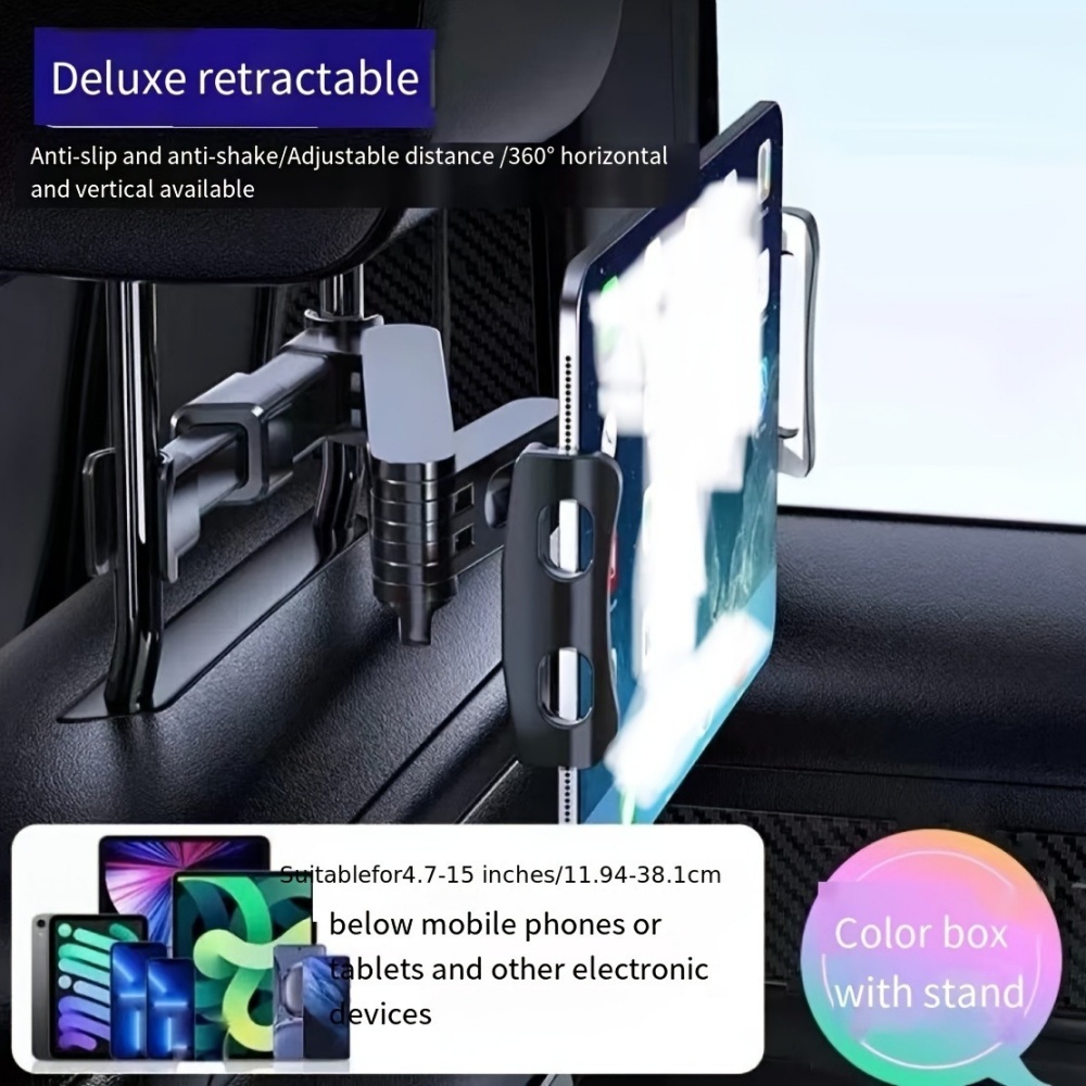 Soporte Universal para tableta de coche, soporte para almohada trasera telescópica de 5 a 13 pulgadas, suministros para reposacabezas de asiento