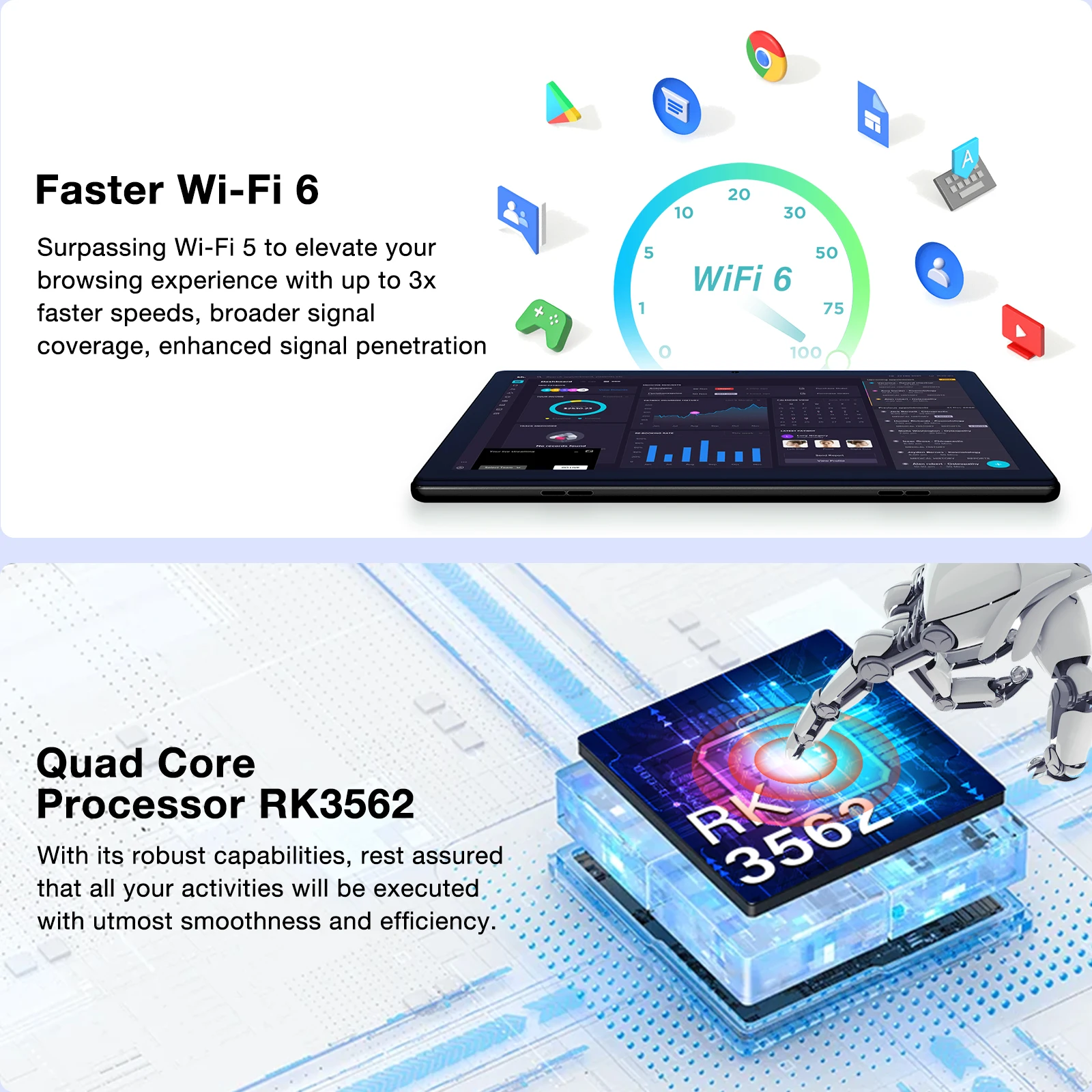 Globale version doogee u10 pro tablet 10,1 ips tüv zertifiziert 20gb (8 12) 128gb dual lautsprecher wifi6 widevine l1 unterstützung android13