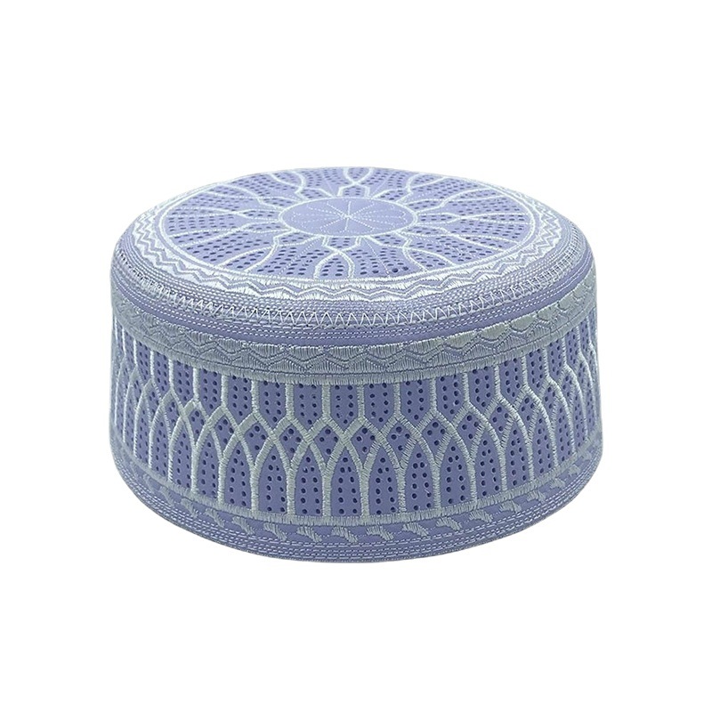 メンズイスラム教徒ヒジャーズハット、arabic qamis、アーチパターン刺繍、フラットトップ、メッシュキャップ、男性用イスラム教徒キャップ、2022