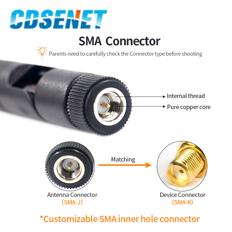 5Pcs 433MHz Kleine Pfeffer Antenne LoRa Drahtlose Modul CDSENET 433M Omnidirektionale High Gain Externe Klebestift faltbare SMA