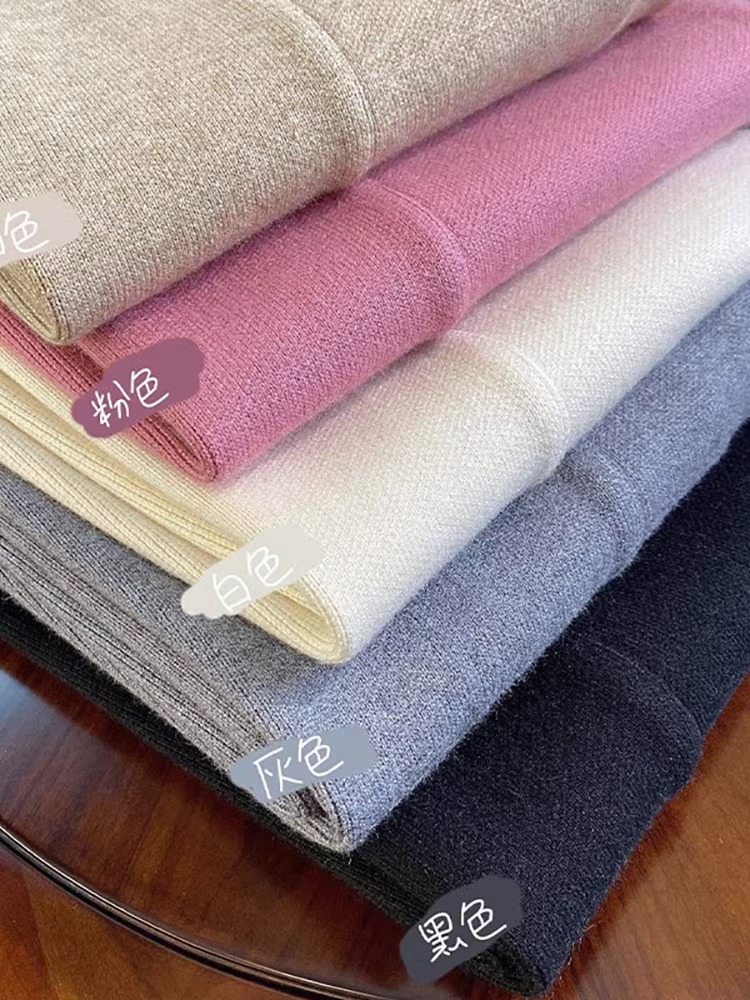 2023 Hose mit kleinem Bein, lockere Jogginghose im Western-Stil mit geradem Bein, Haremshose, Wollhose, hoch taillierte Neun-Punkt-Hose