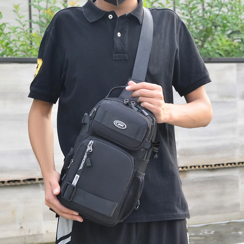 Plecak jeździecki dla mężczyzn, męska torba na klatkę piersiową, codzienna męska torba na jedno ramię, lekka i duża torba crossbody