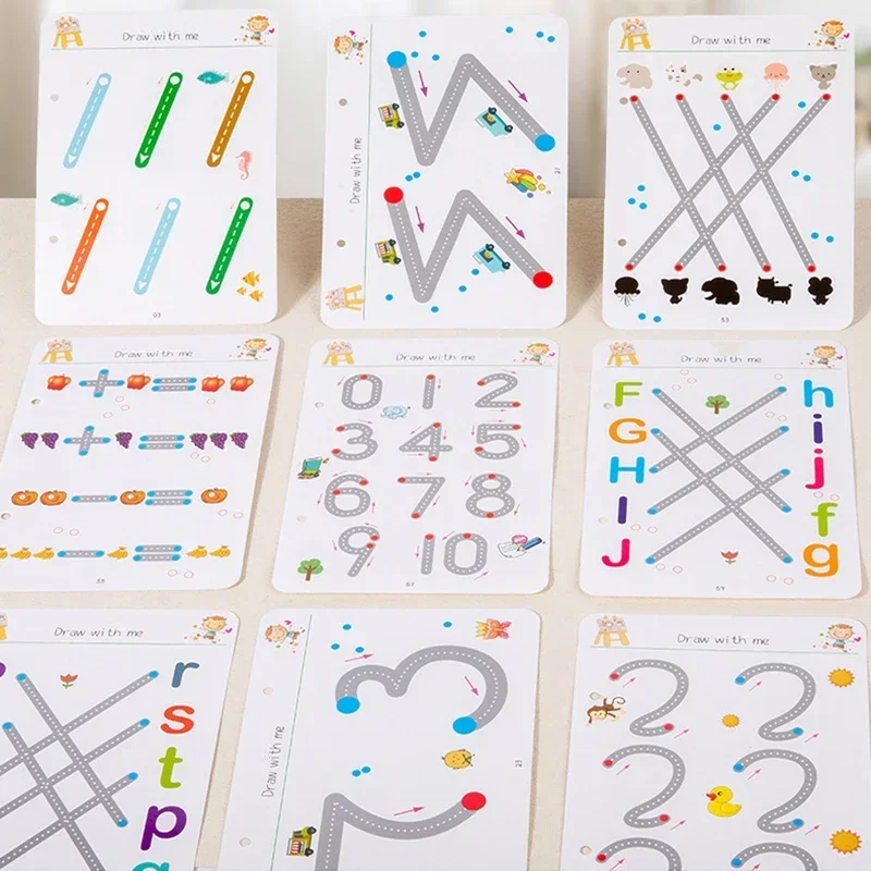 Magisches Tracing-Arbeitsbuch, Kontroll-Trainingsbuch, wiederverwendbar, magisches Übungsheft, Kinder, Montessori, Zeichnen, Bildung, Schreibwaren