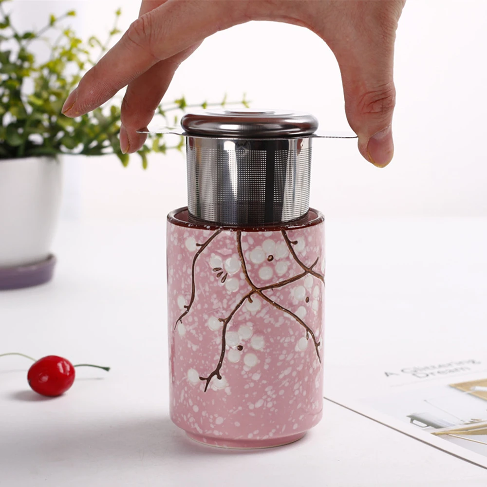 คุณภาพสูงชา Infuser สแตนเลสสตีลชากาแฟกรองตาราง Binaural สุทธิรั่วชาตาข่ายชากรองชาอุปกรณ์เสริม