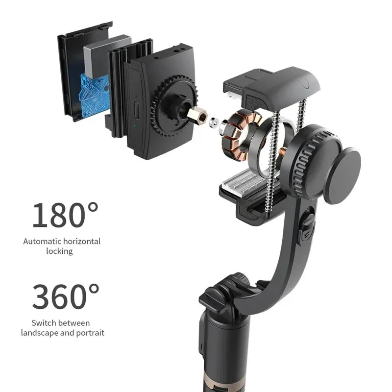 Q08 Gimbal Stabilisator Handy Video Stabilisator Bluetooth Selfie Stick Stativ für Smartphone Live Vertikale Schießen Halterung