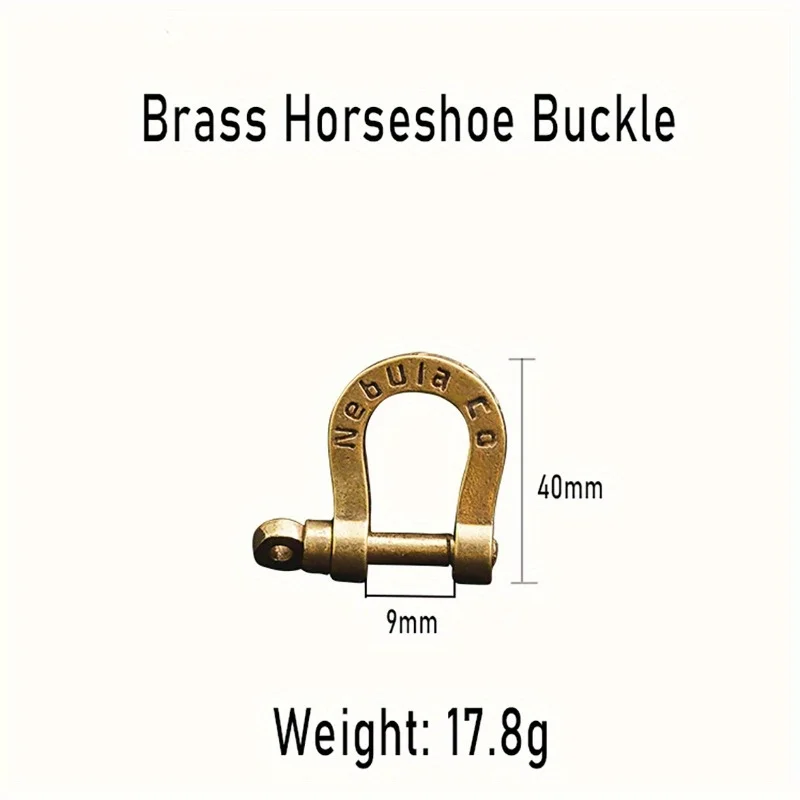 2pcs Retro Durable Brass Horseshoe Key Chain Pure Copper Car Key Ring Horseshoe Buckle Creative Keychain Accessories