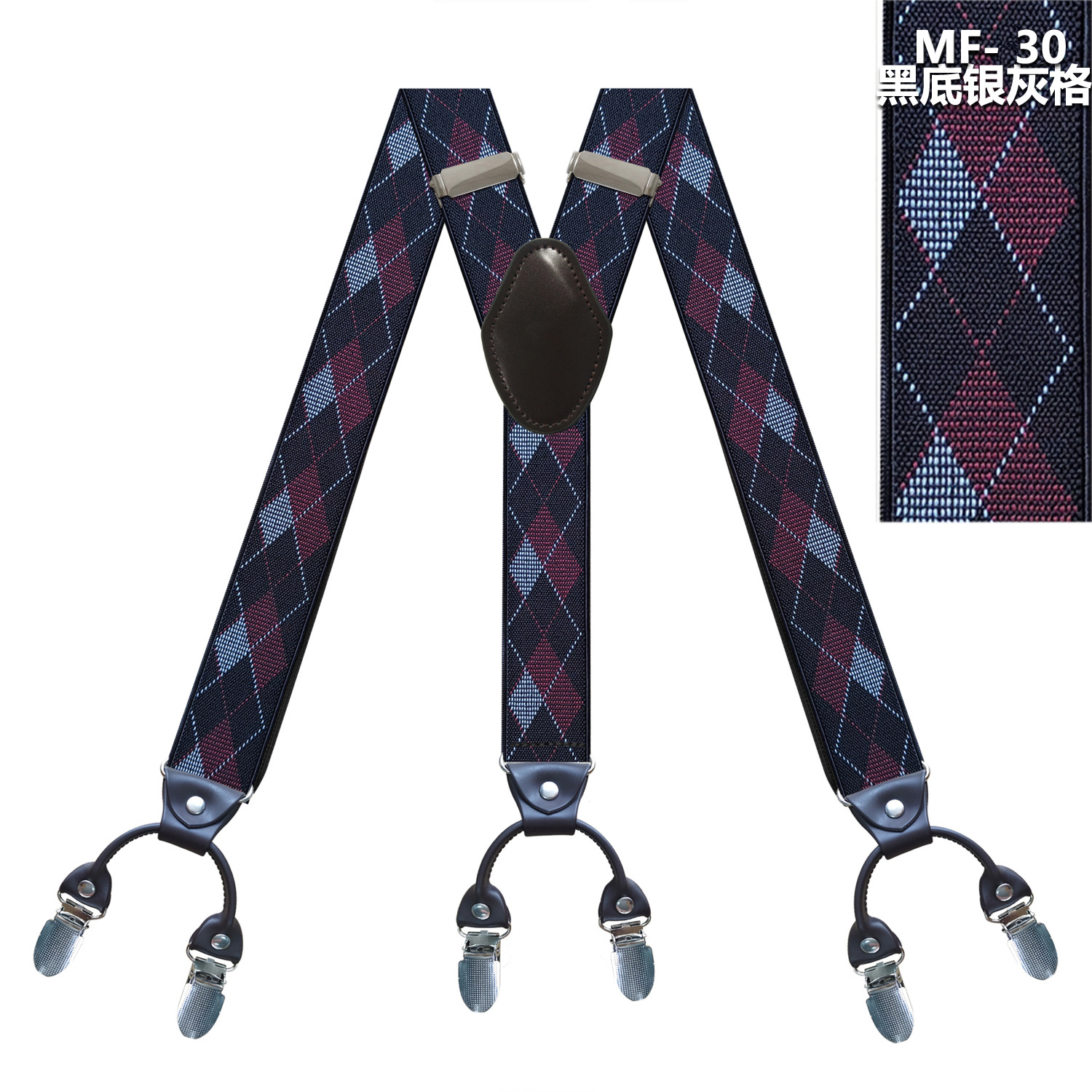 Moda cintas 6 clipes suspensórios elasticidade ajustável suspensorio bretelles hommes y-back ligas tirantes 3.5*120cm 2017 novo