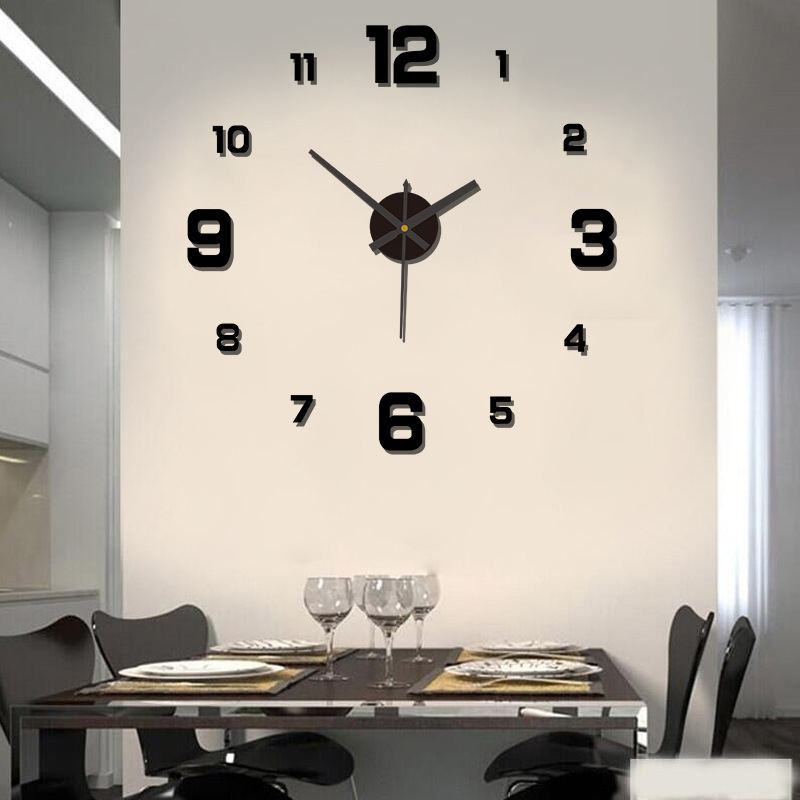 Nuevo reloj de pared con espejo acrílico 3D, pegatina para 40CM, relojes de cuarzo DIY a la moda, reloj, decoración del hogar, pegatinas para el salón