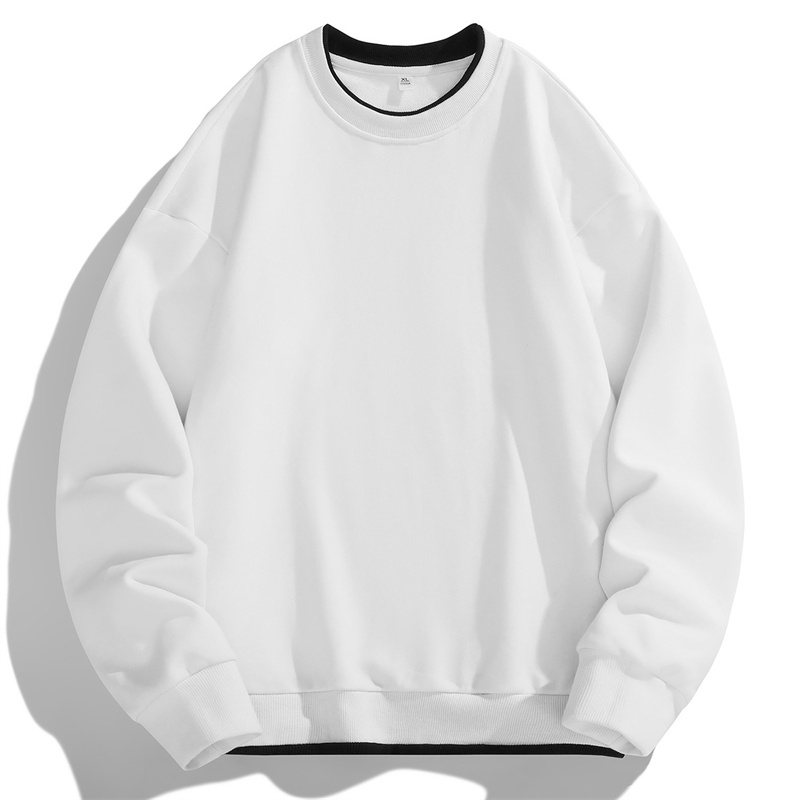 2023 남성 오 넥 기본 후드 남성 캐주얼 루즈 하라주쿠 후드 티 스웨터 긴 소매 탑 솔리드 컬러 streetwear 풀오버