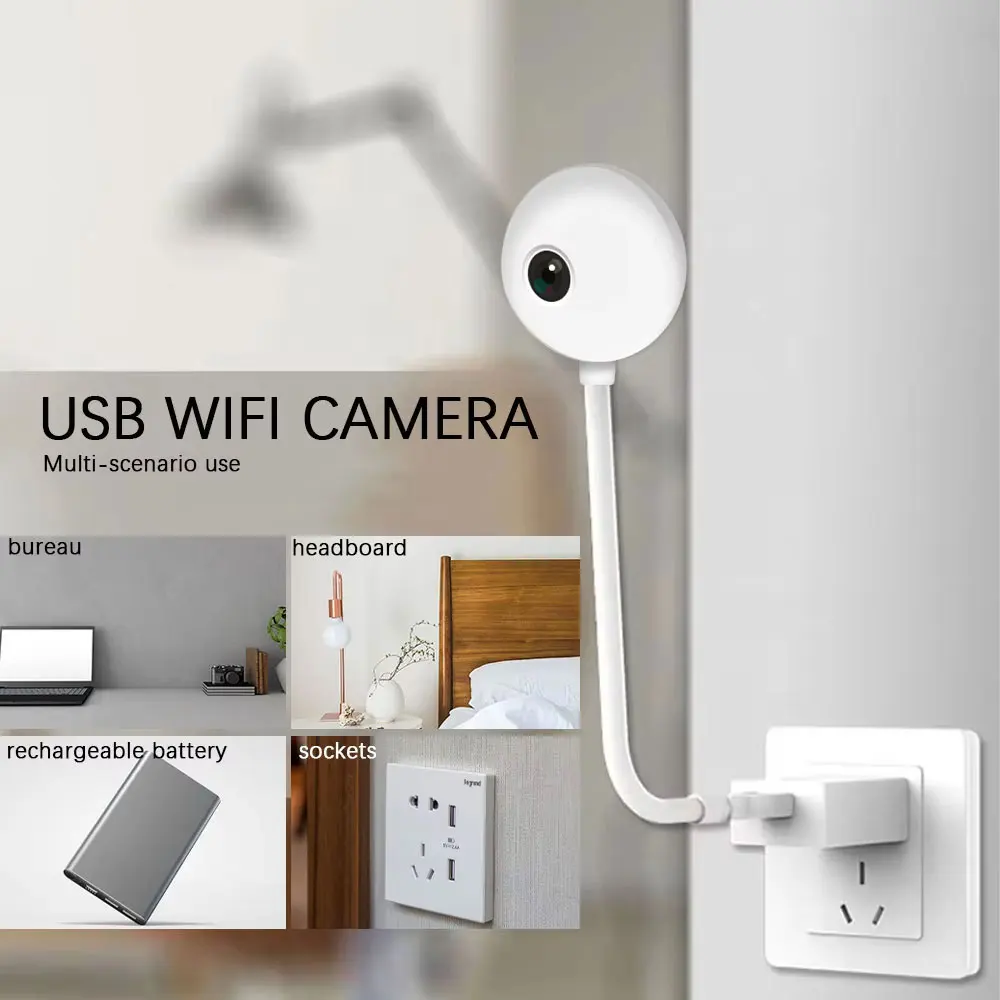 Tuya-Mini cámara WiFi de 5MP para interiores, cámara de seguridad 2K para Monitor de bebé, enchufe USB inalámbrico, vigilancia IP, seguimiento automático AI