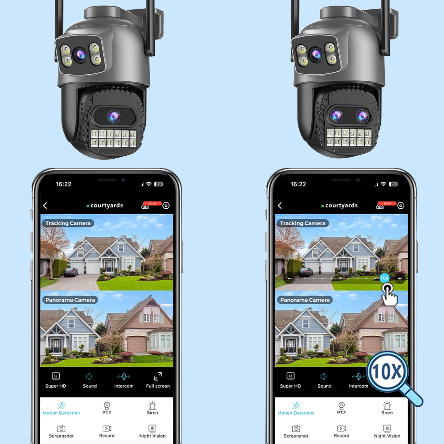 BESDER 15MP Wifi Telecamera Esterna Doppio Schermo 10X Zoom Digitale CCTV Video Sorveglianza Cam PTZ 8MP Telecamera IP di Sicurezza O-Kam Pro