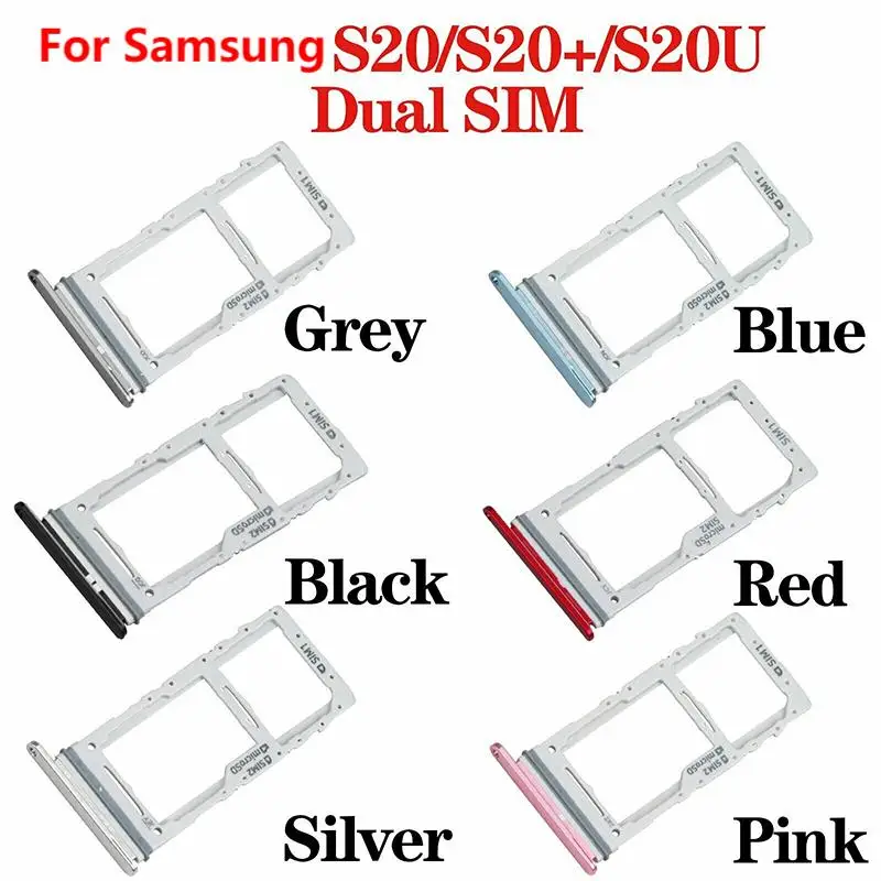 Dành Cho Samsung Galaxy Samsung Galaxy S20 S20 Plus Cực G980 G985 G988B/DS Đọc Sim Card Giá Đỡ Kép & Sim Đơn khay Đựng Khe Cắm Adapter