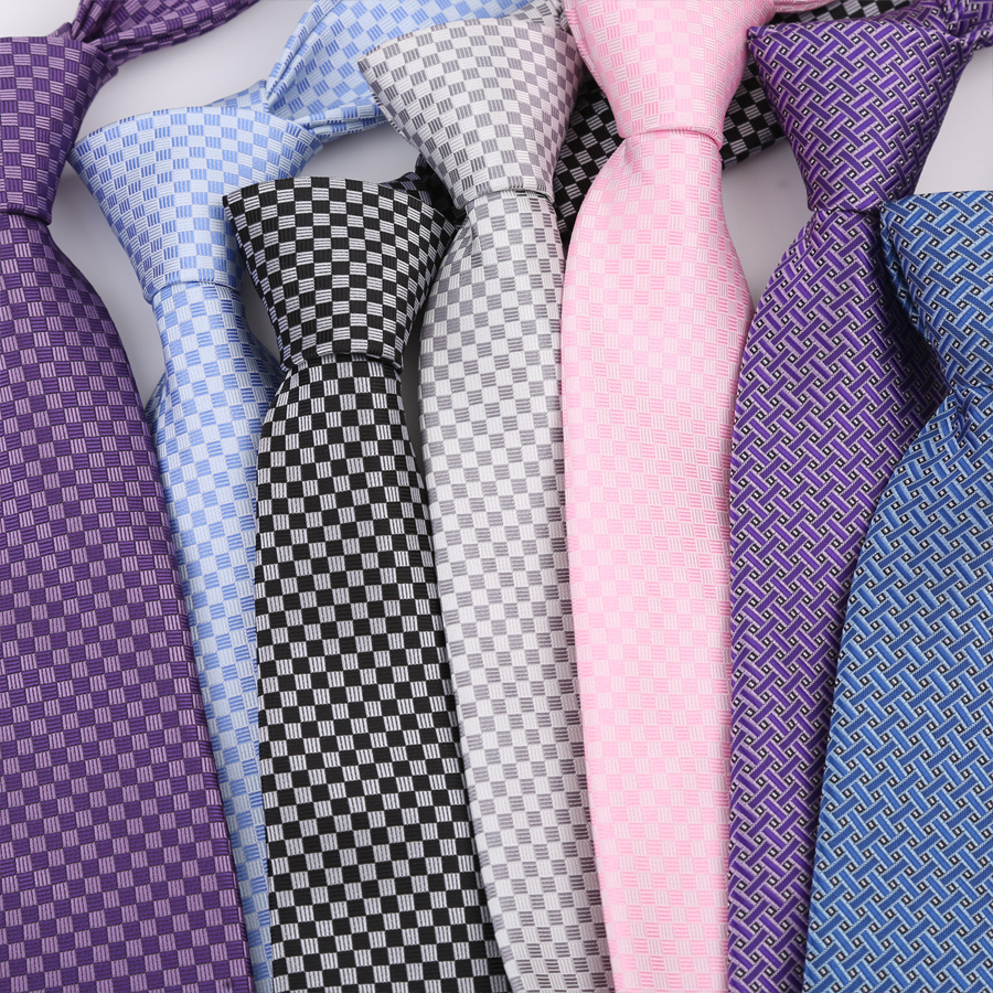 Nowy męski krawat 8CM w kropki, jednolite krawaty dla mężczyzn, dla pana młodego, drużby, żakardowy tkany ascot, krawat formalny biznesowy na przyjęcie