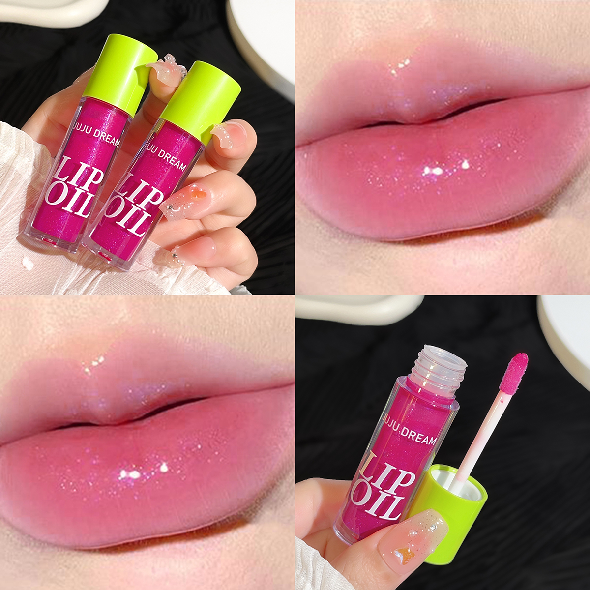 Candy-Colored Jelly Lip Oil with Glossy, Hydrating, Glass-Like Finish for Plump, Lush Lips; Lip Gloss for Layering
