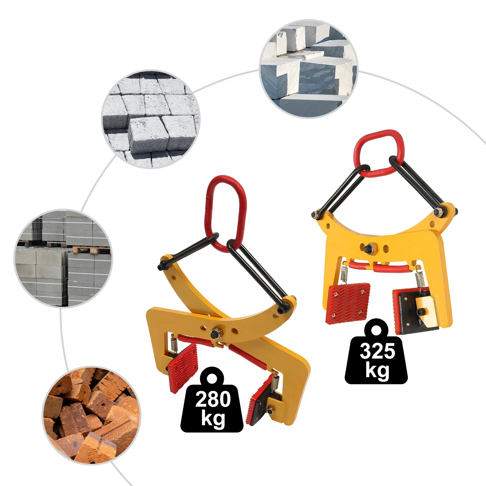 Zange, Steingreifer, 280 kg/325 kg, Offsetting-Zange, Ziegel mit Endringen zum Heben, Transport, Holzstein