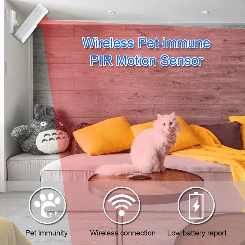 TAIBOAN Wireless Anti-pet PIR Motion Alarm Sensor 433MHz EV1527 Code Infrared Detector for Smart Home Security Host Accessories