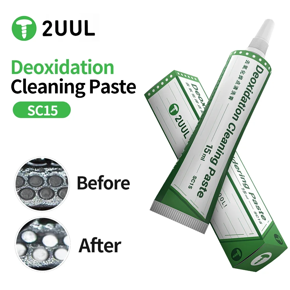 2UUL SC15 Deoxidatie Reinigingspasta Gemakkelijk schoon te maken Tool voor Mobiele Telefoon Reparatie PCB Soldeerverbinding Deoxidatie Soldeerpasta Tool