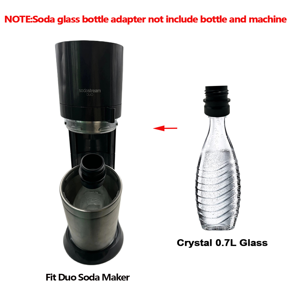 Adapter für Kristall 0,7 l Glasflasche mit Kohlensäure auf Plastikflasche für Sodastream FIZZI G100 DUO TERRA ART GAIA Soda Maker
