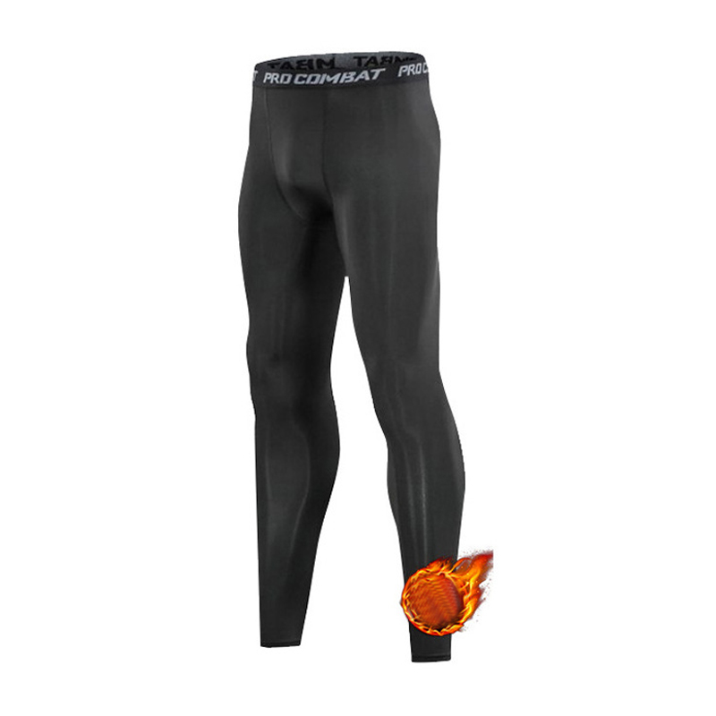 Ropa interior térmica para hombre, medias de compresión de S-3XL, conjunto de capa Base con forro polar para correr y baloncesto para clima frío