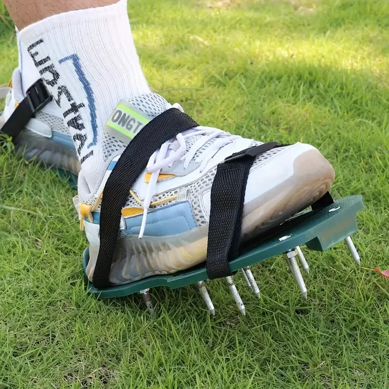 1 คู่สวนดินคลายรองเท้าสนามหญ้าเล็บรองเท้าสวน Inflatable ดินคลายรองเท้า Self-leveling อีพ็อกซี่สวนเครื่องมือ