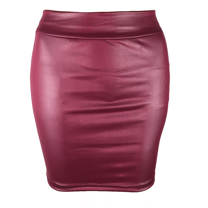Strakke heupknuffelrok met hoge taille, sexy hottie-rok van imitatieleer
