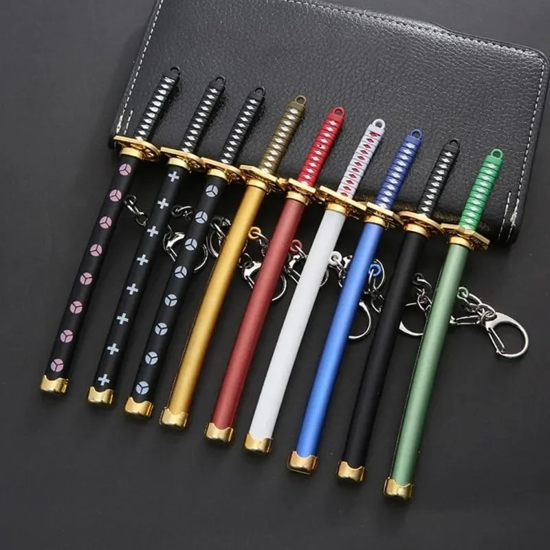 15 centimetri di Metallo di Un Pezzo Katana Spada Mini Giapponese Roronoa Zoro Katana Samurai Coltello Falso In Lega di Ferro Reale Spada Anime Giocattolo Regalo