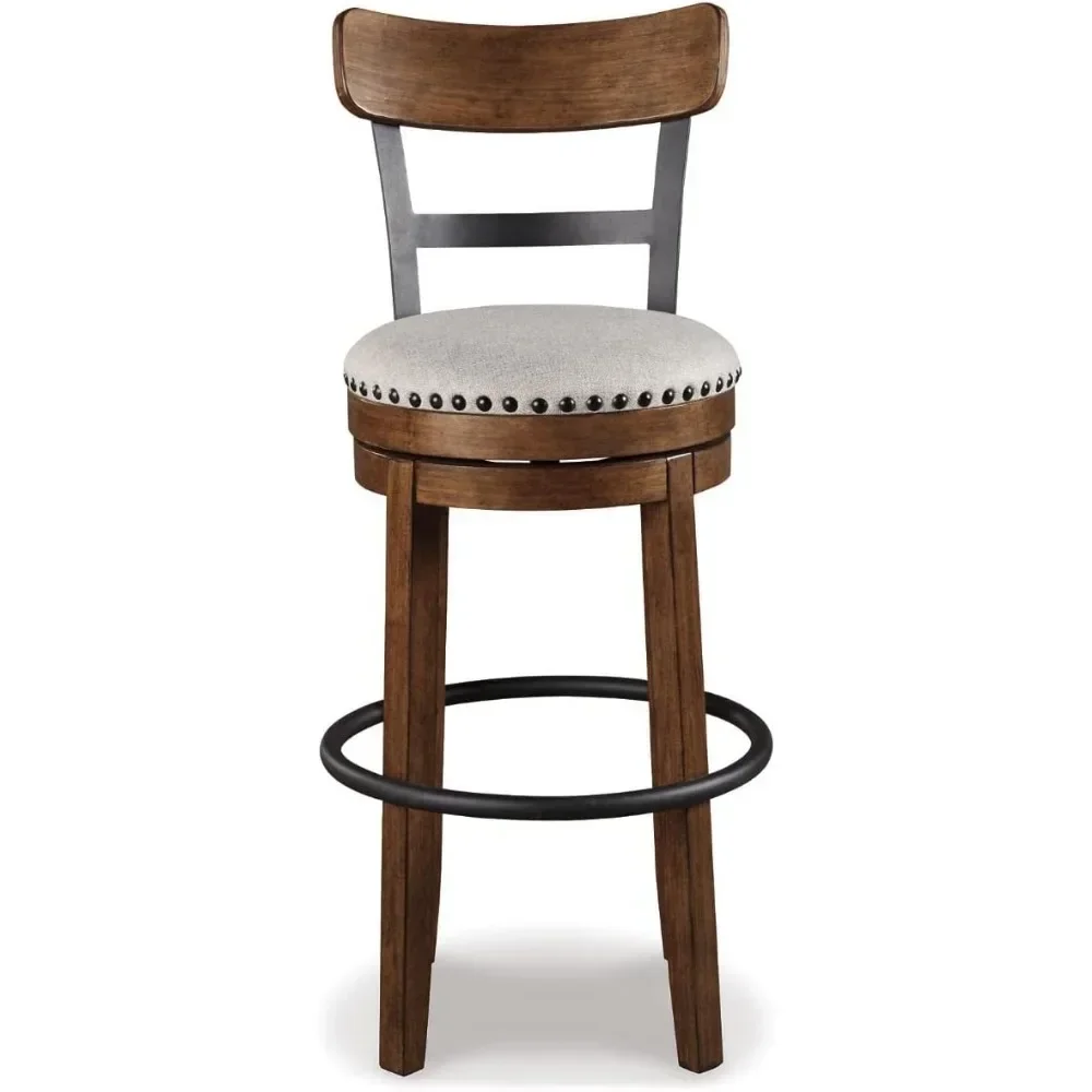 Valebeck 30" Farmhouse Pub Height Barstool, Brown