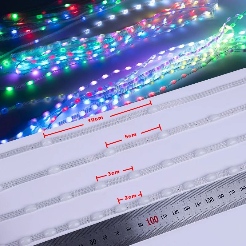 12V 4pin WS2815 Seed Pixel Light 4 Wires with Backup Data Wire Individually Addressable RGB Dreamcolor Christmas Fairy Lights