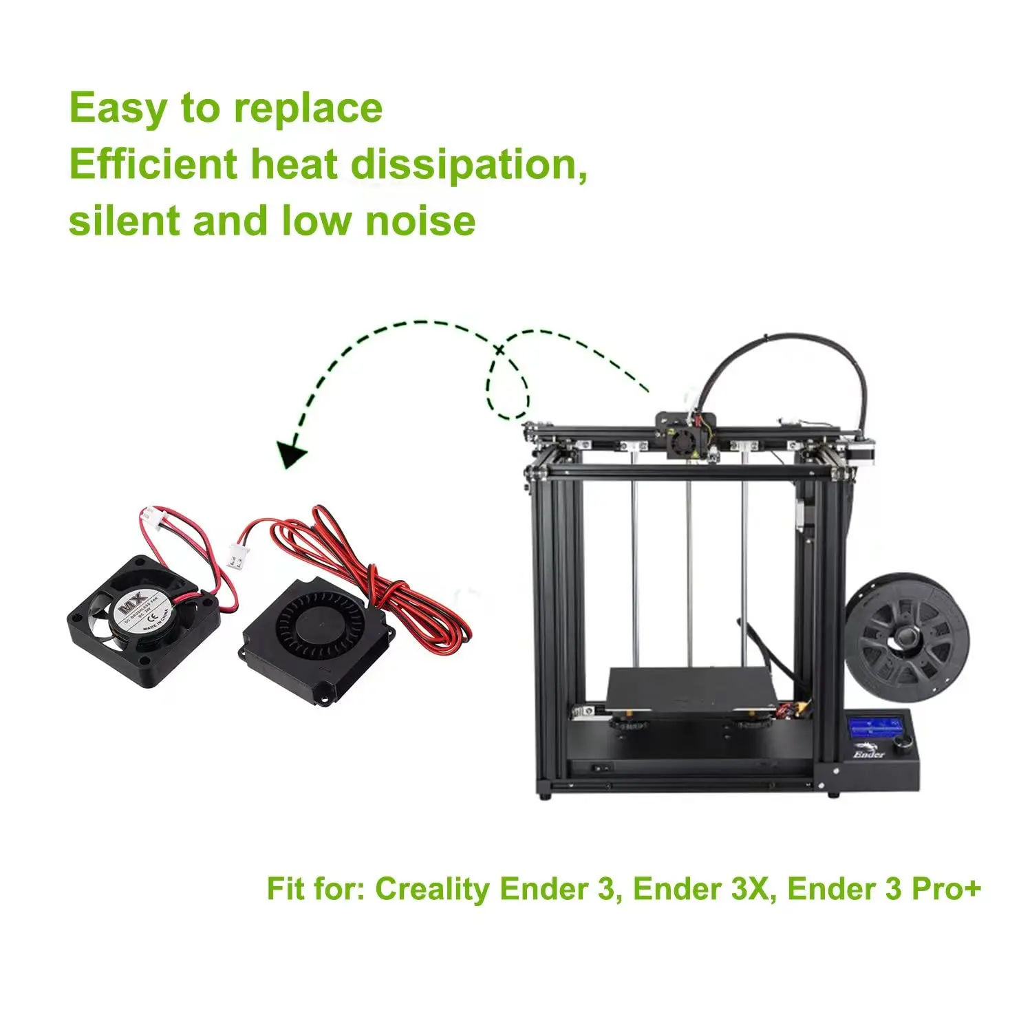 CREALITY Original 4010 Fans DC 24V Extruder Hot End Fan and DC 24V Turbo Fan for Creality Ender 3 / Ender 3 Pro 3D Printer