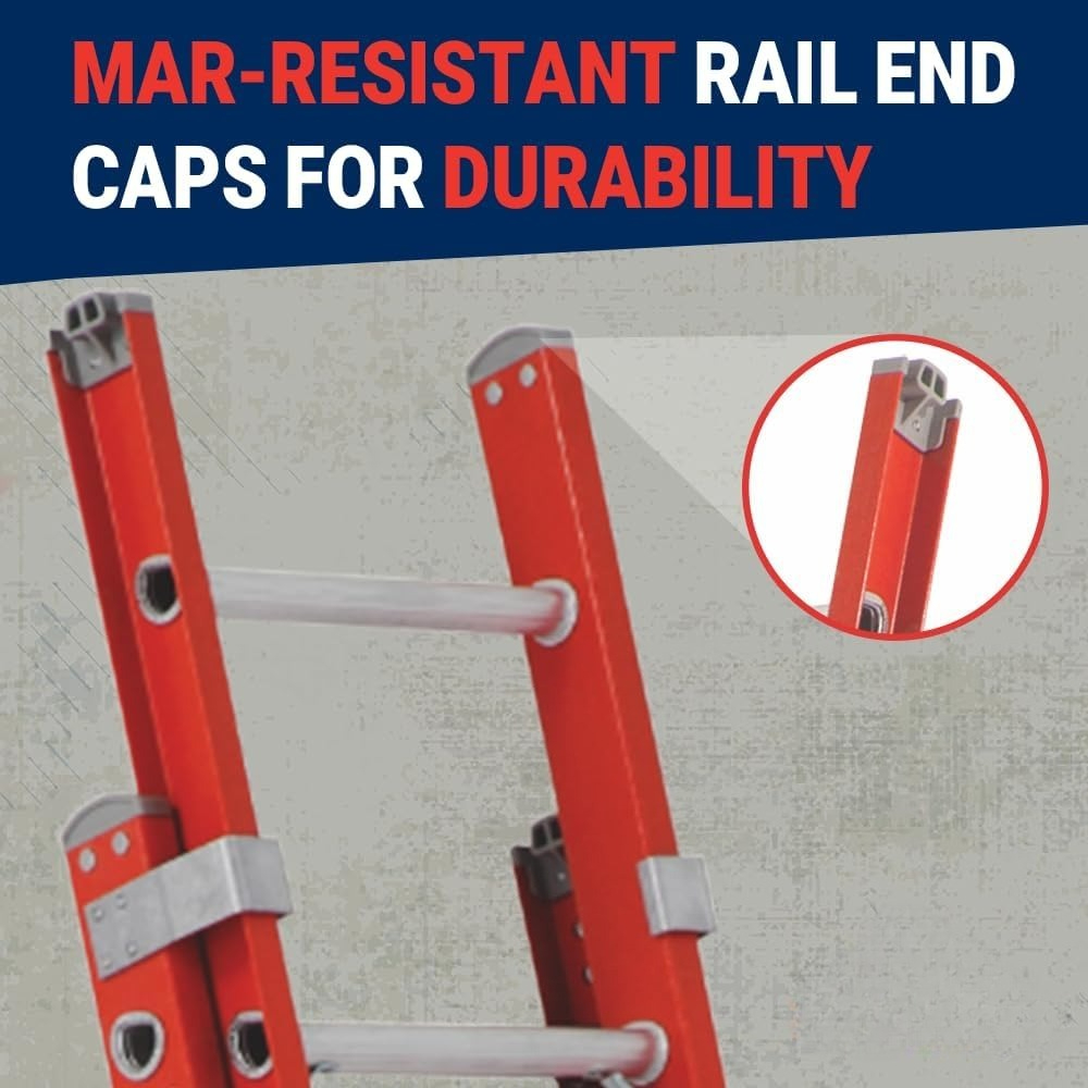 16-foot Fiberglass Extension Ladder, 300-Pound Load Capacity, Type IA, FE3216