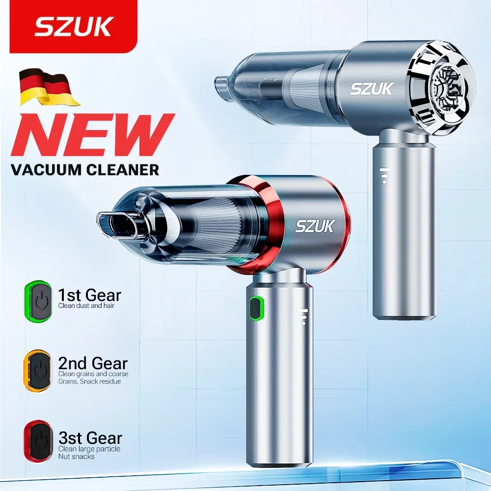 SZUK 985000 PA Mini aspiradora de coche, máquina de limpieza de mano inalámbrica para teclado, potente aspiradora portátil para coche