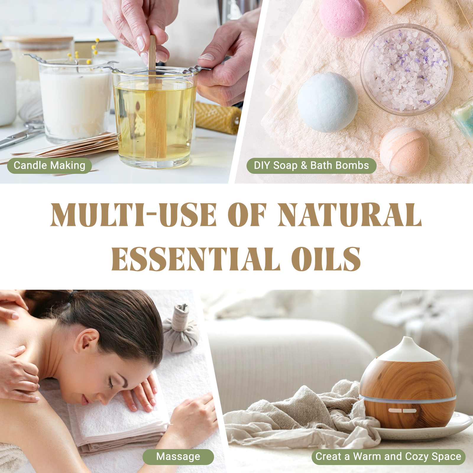 EUQEE 10 ミリリットル純粋なエッセンシャルオイルペパーミントパロサントベルガモットユーカリラベンダーシナモンシダーウッドアロマセラピーエッセンシャルオイル