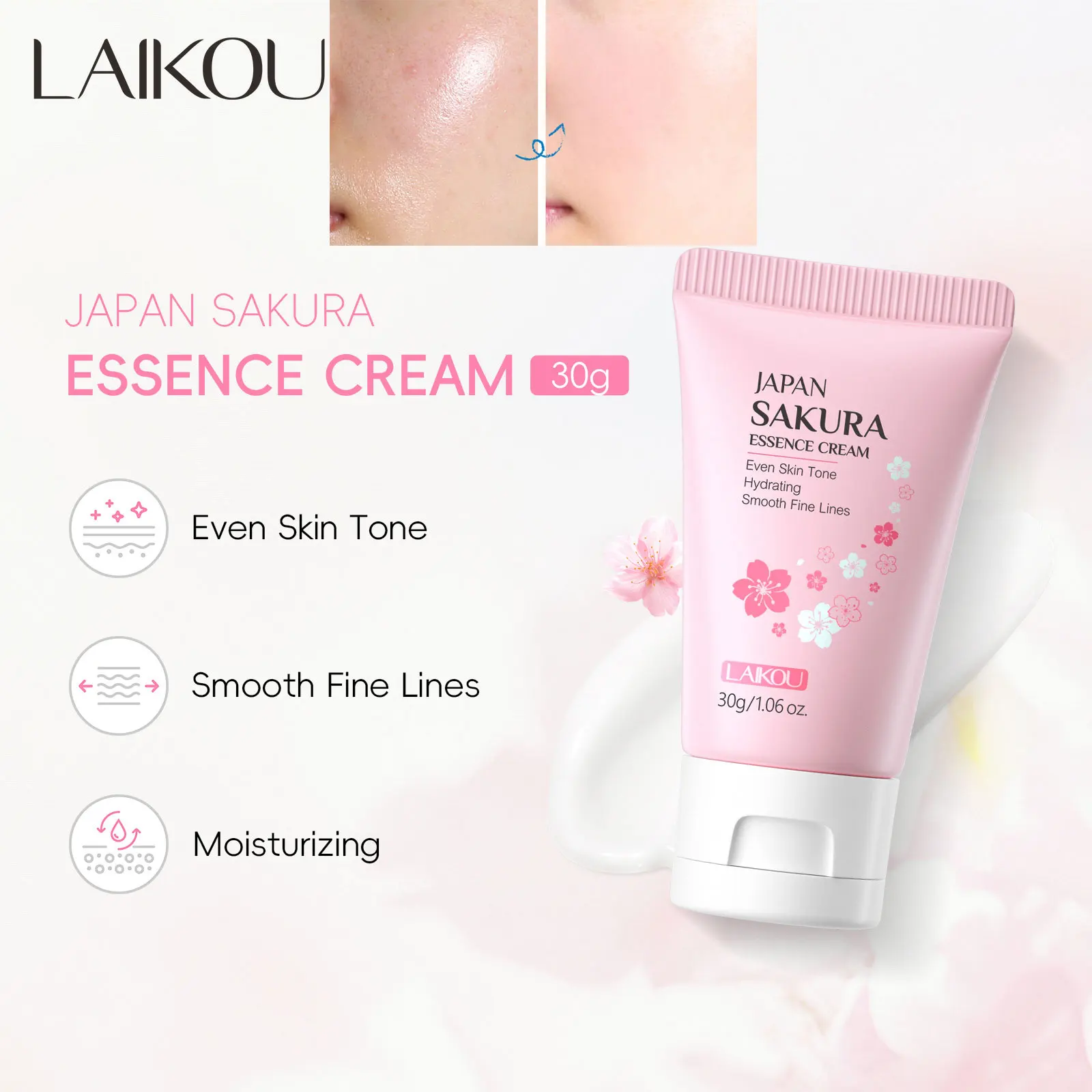 Sakura Whitening Face Cream Wrinkle Remover Serum Anti-Aging Fade Fine Lines Lift Firming Essence  Brighten Skin Care