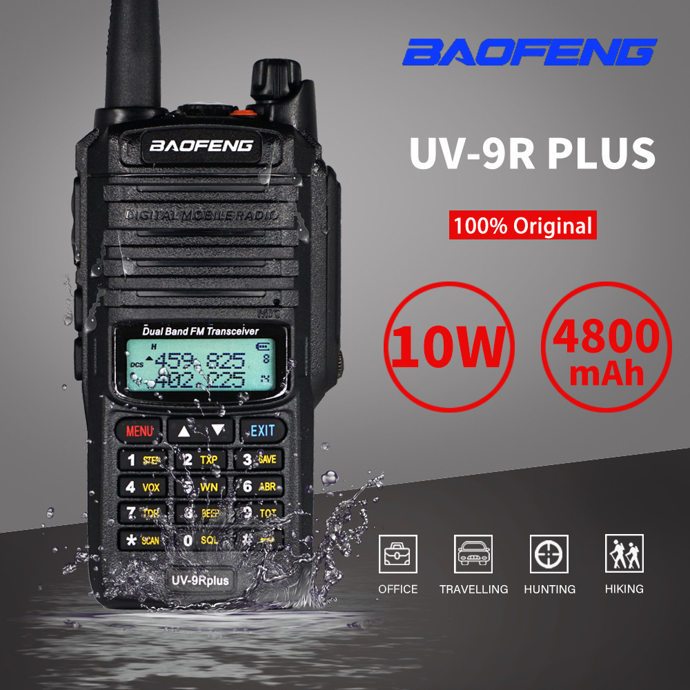 Baofeng UV-9R PLUS 15W IP68 Dual Band กันน้ํา Walkie Talkie 16KM ยาวแบบพกพา HF Transceiver CB การล่าสัตว์วิทยุ